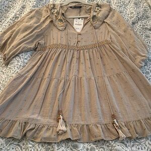 NWT Zara Embroidered Floral Dress